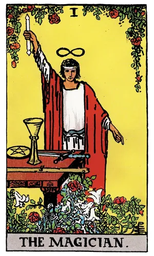 The Magician tarot card from the 1909 Rider–Waite–Smith deck